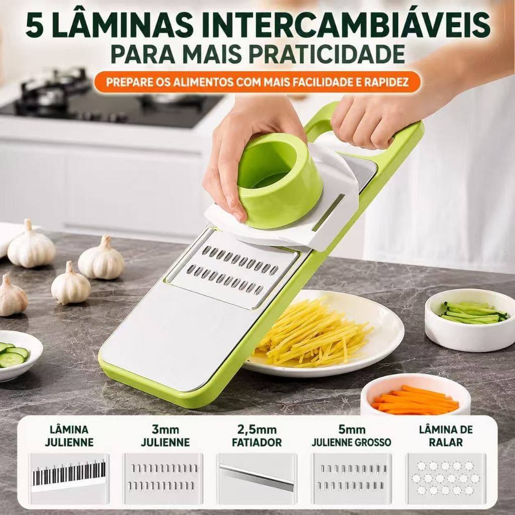 Fatiador Cortador 5 Em 1 Ralador e Descascador De Alimentos de Legumes Frutas Cozinha