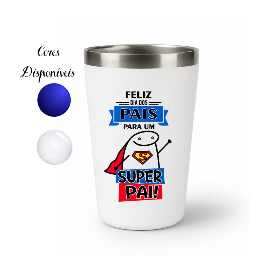 Copo Térmico Dia dos Pais 360ml Presente para Pai Cerveja Café Chá Inox Parede Dupla personalização DTF UV PREMIUM
