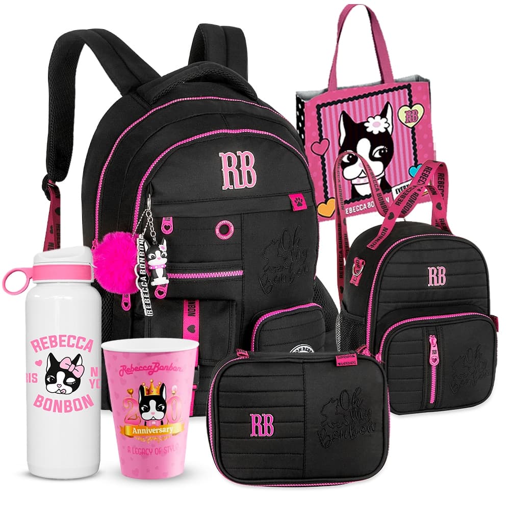 Kit Mochila Estojo Lancheira Rebecca Bonbon Oficial Exclusiva Nova Coleção Meninas Escolar Estilosa