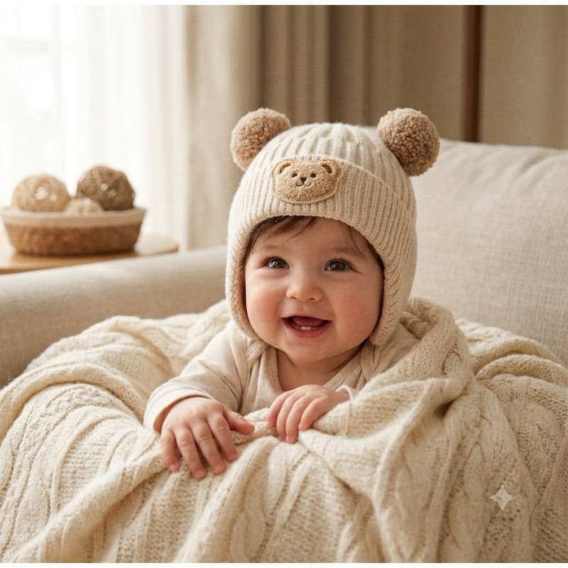 Touca bebê inverno quentinha para crianças infantil