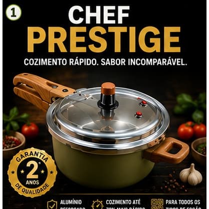Panela de Pressão Max Chef Wood 4,2L | Indução | Antiaderente | Verde Acinzentado