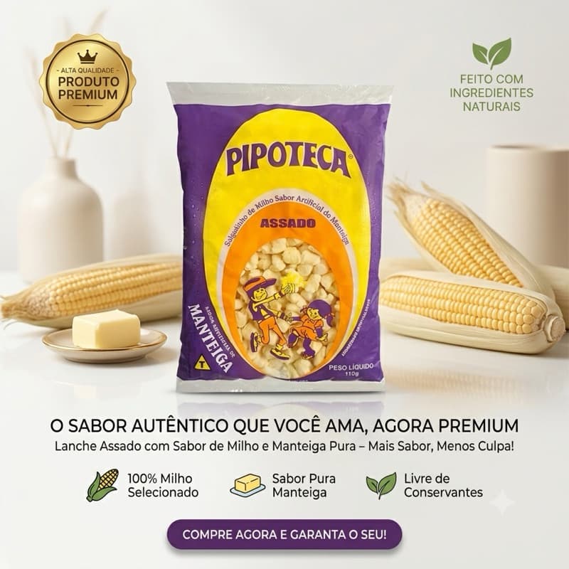 Pipoteca Salgadinho Snack de Milho Manteiga 110 gramas