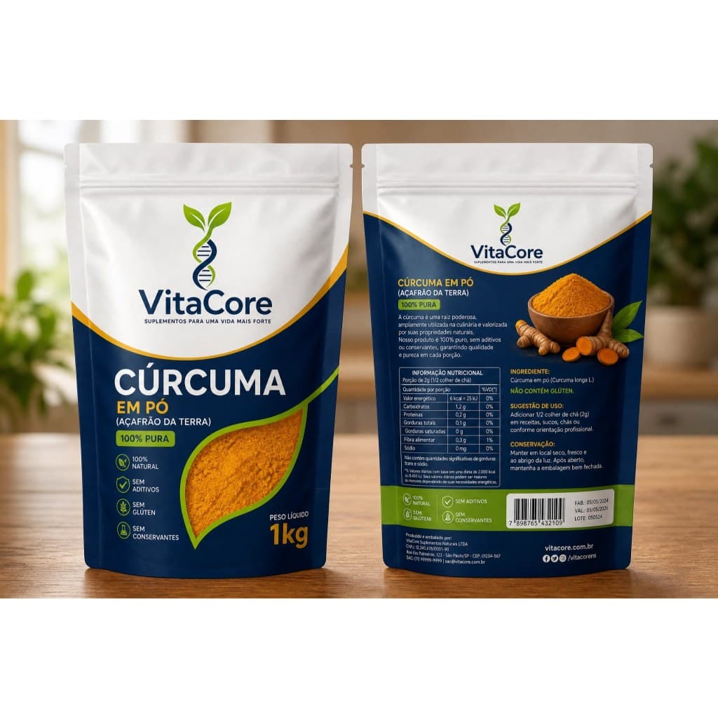 Açafrao Cúrcuma Pó 100% Pura 1kg - Premium Envio Rápido
