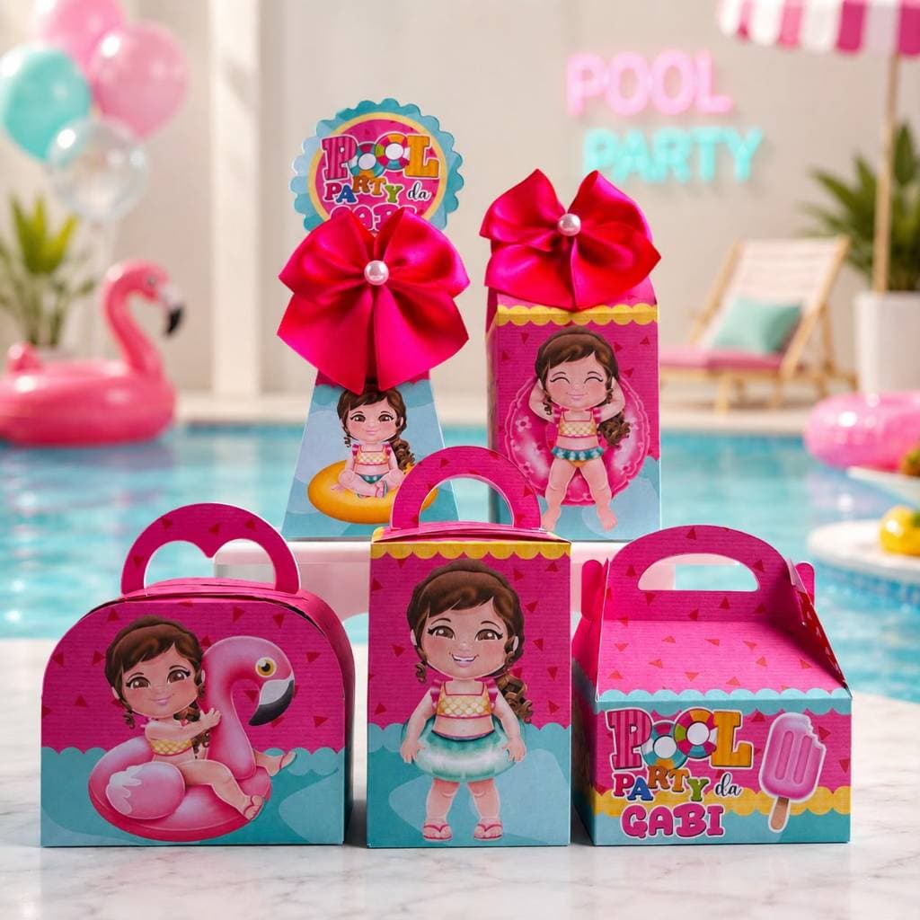 kit personalizado pool party | (pegue e monte) personalizado | lembrancinhas festa | dino baby | lembrancinhas
