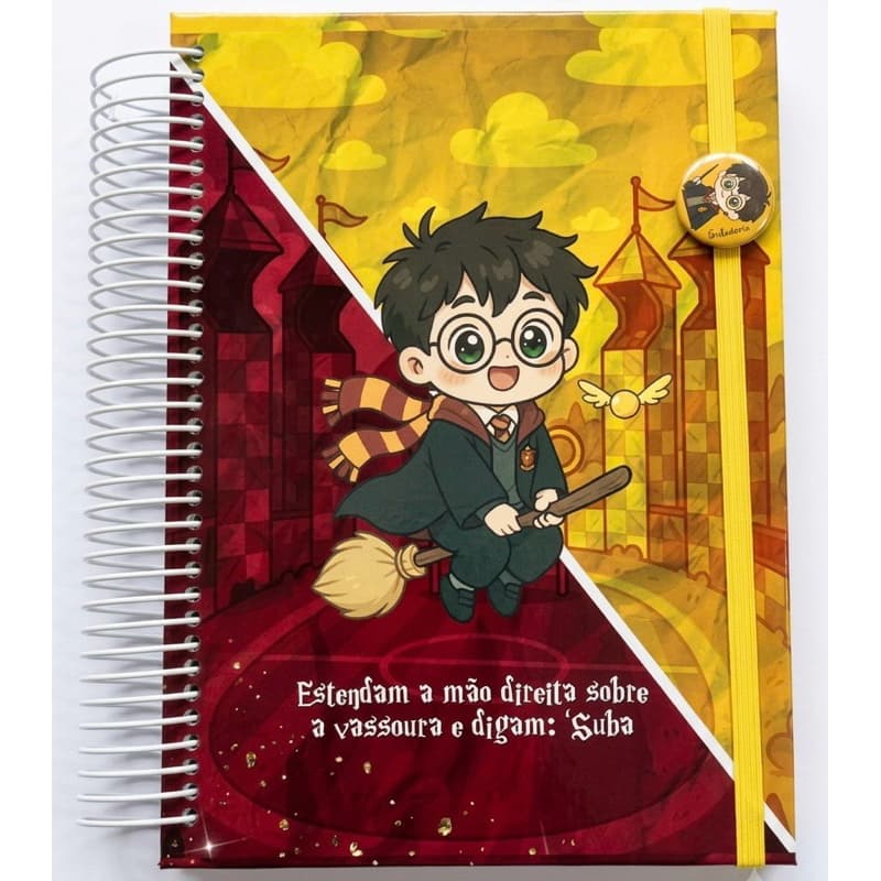 Agenda Personalizada Permanente Bruxinho Harry 1 Dia Por Página Escola da Magia