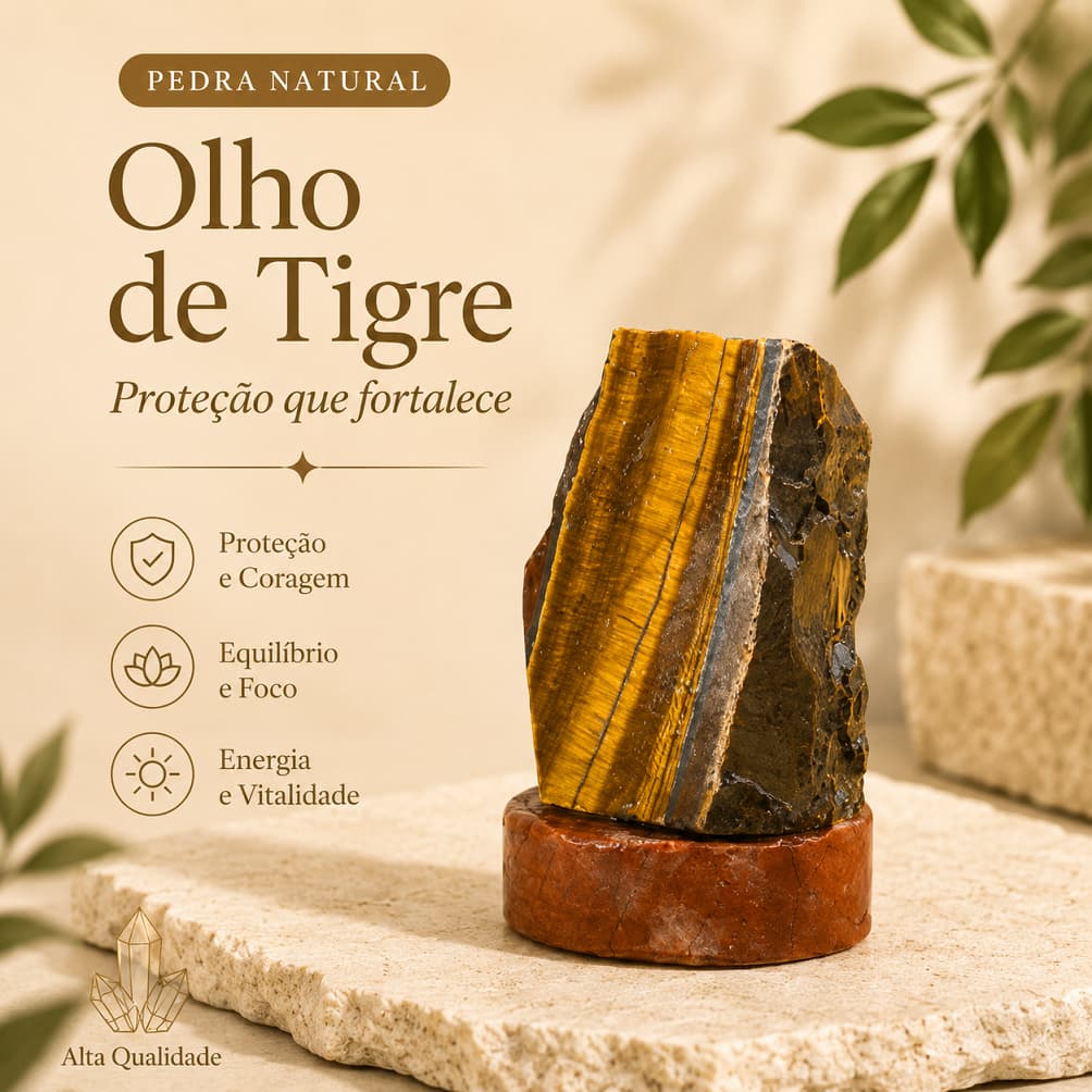Olho de Tigre Na base Natural Bruto Pedra da Coragem Proteção Paz Limpeza Energética Decoração Zen