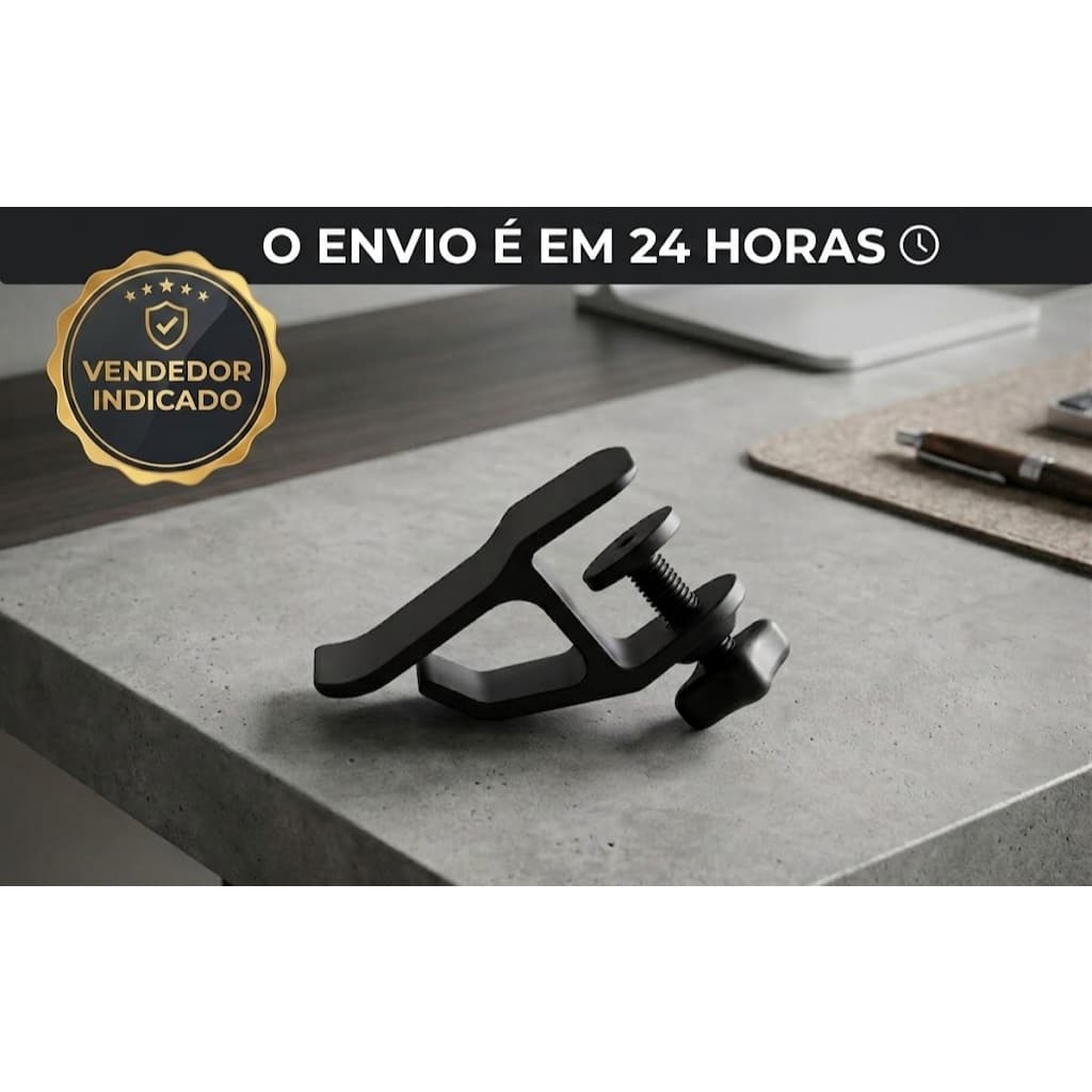 Suporte de Mesa para Fone de Ouvido | Fixação por Grampo Ajustável | Organização Gamer e Escritório