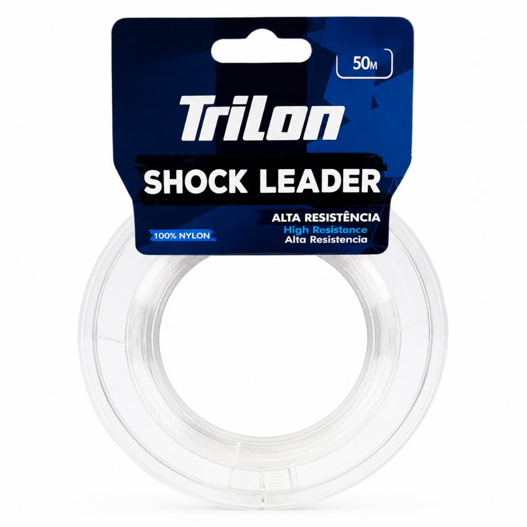 Linha Trilon Shock Lider 0,40mm 11,4kg Pesca Resistente Transparente anti-abrasão 50Mts Chicote
