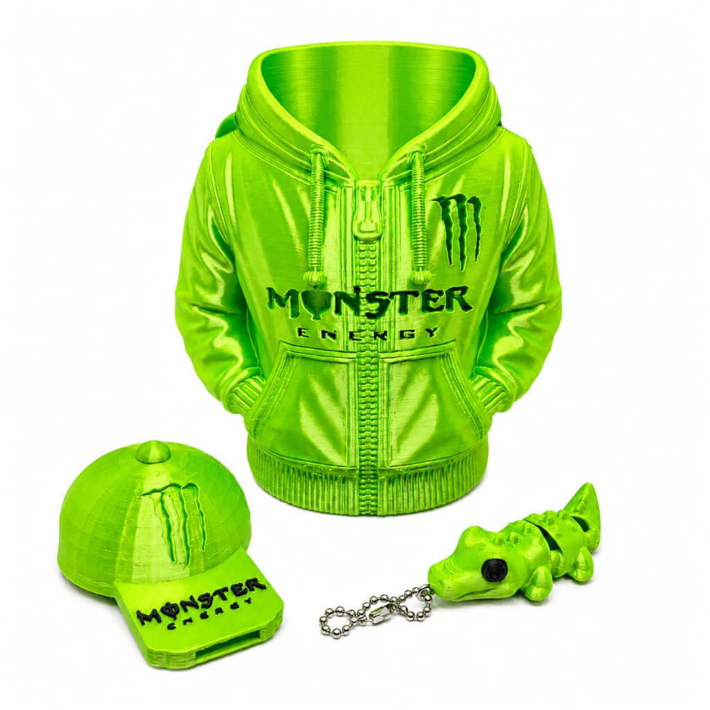 Kit Completo Caneca Monster Porta Lata Moletom com Tampa Boné + Abridor Premium + Chaveiro Articulado
