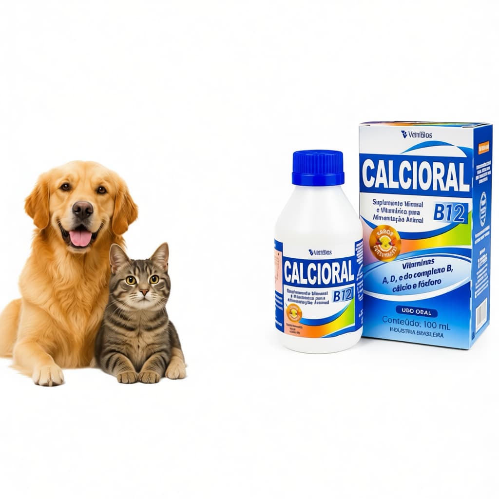 Calcioral B12 Suplemento Vitamínico 100ml Cães/gatos Aminoácidos Vetbras