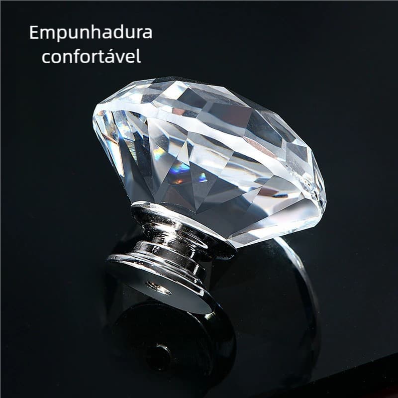 4 PCS Puxador Resistente Modelo Cristal Para Móveis de Sala e Cozinha