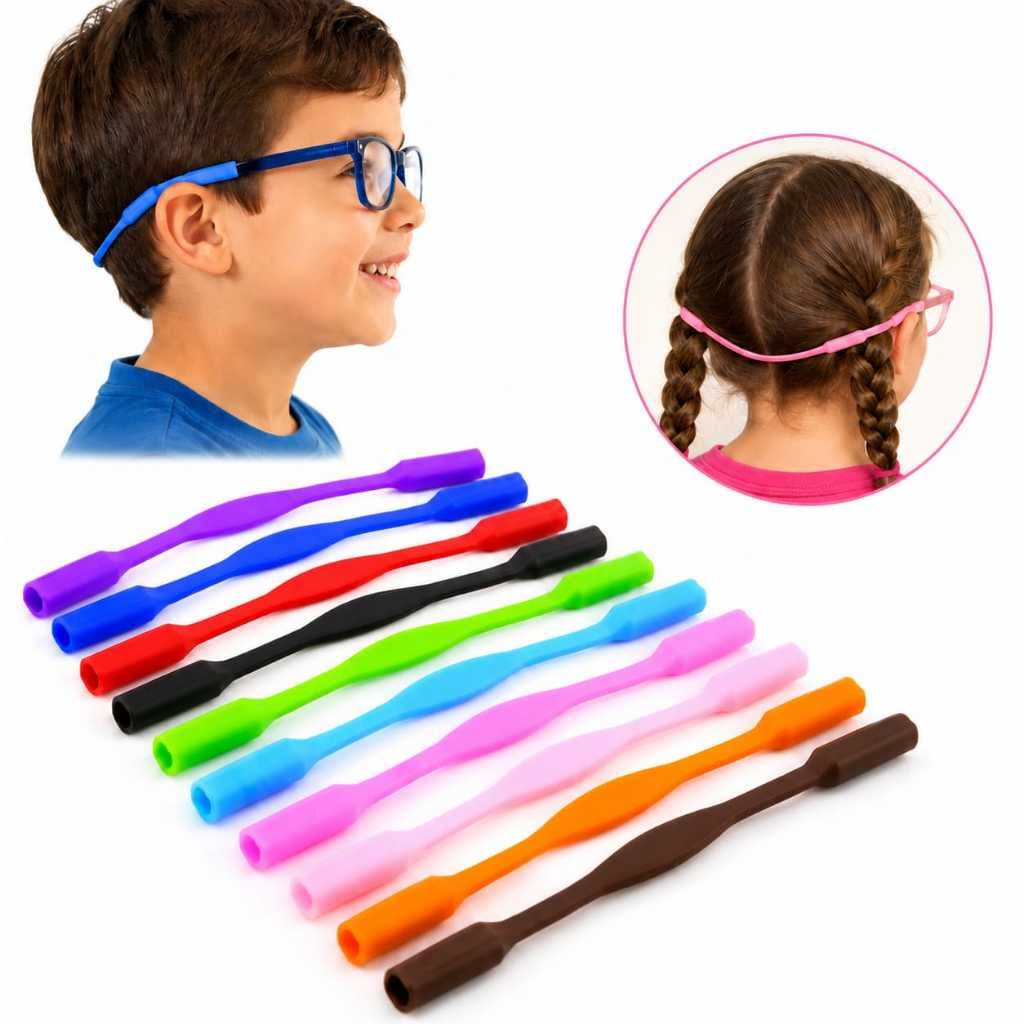 Cordão de Silicone Prendedor para Óculos de Grau ou de Sol Infantil e Adulto antiderrapante