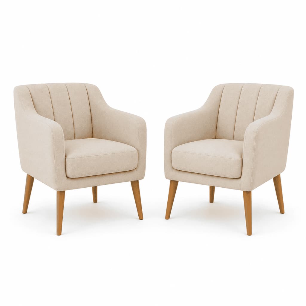 Kit 2 Poltronas Mila Decorativas para Sala de Estar com Design Moderno