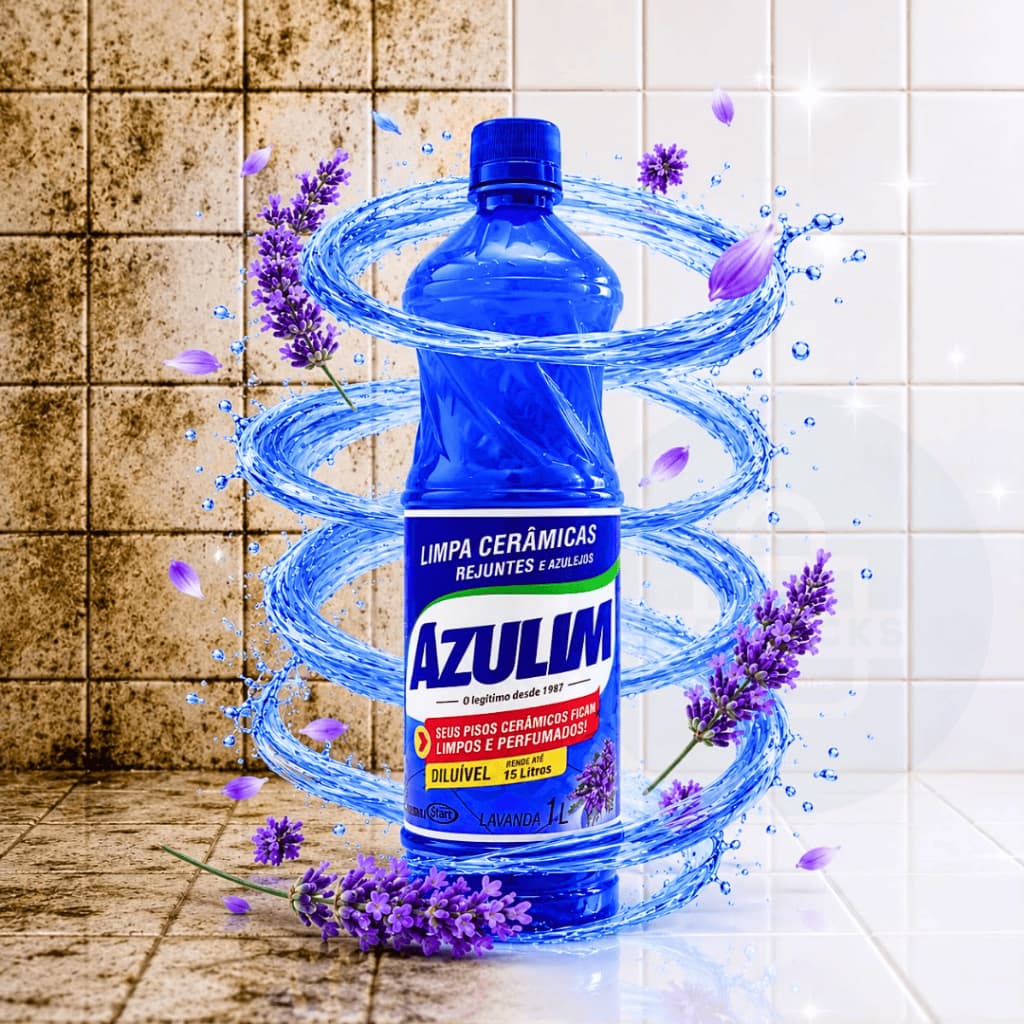 Limpa Cerâmicas Azulim 1L Lavanda Limpa Pisos Rejuntes Azulejos Concentrado