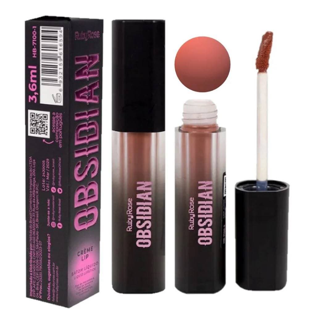 Batom Líquido Crème Lip Obsidian Ruby Rose – Alta Pigmentação