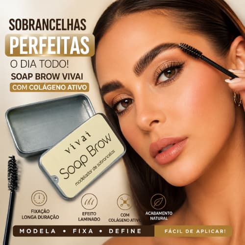 Soap Brow Modelador de Sobrancelhas Vivai com Colágeno Ativo | Cera para Sobrancelhas | Maquiagem | Longa Duração