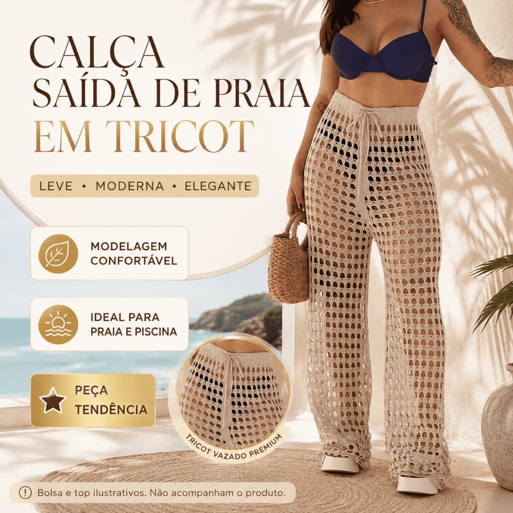 alça Feminina Saída de Praia Tricô Crochê Slim e Plus Size Moda Verão Praia Piscina 2026