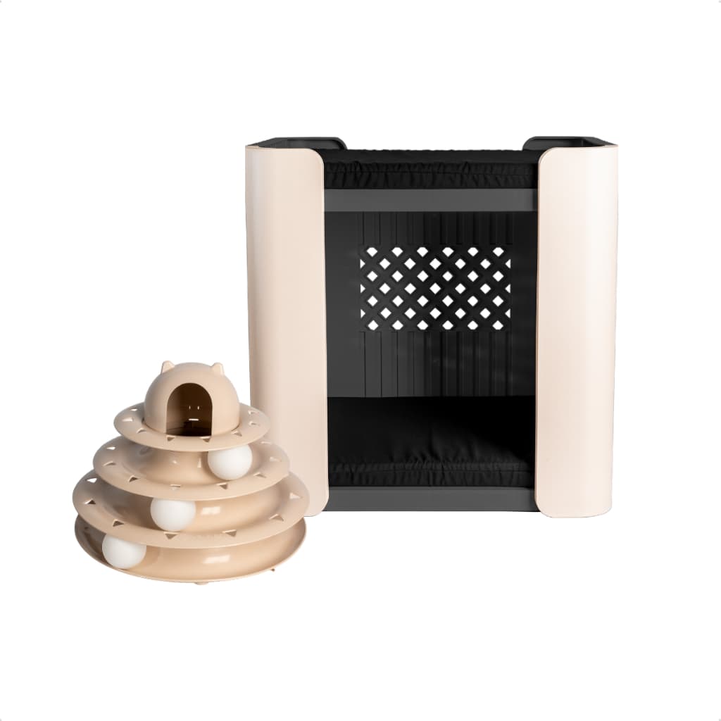 Casa De Gato Cachorro Dois Andares com colchonete Beliche Pet Stand Porte Pequeno Jel Plast