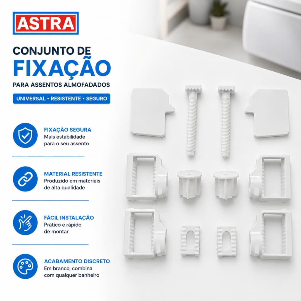 Conjunto De Fixação Para Assentos Almofadados Branco Astra