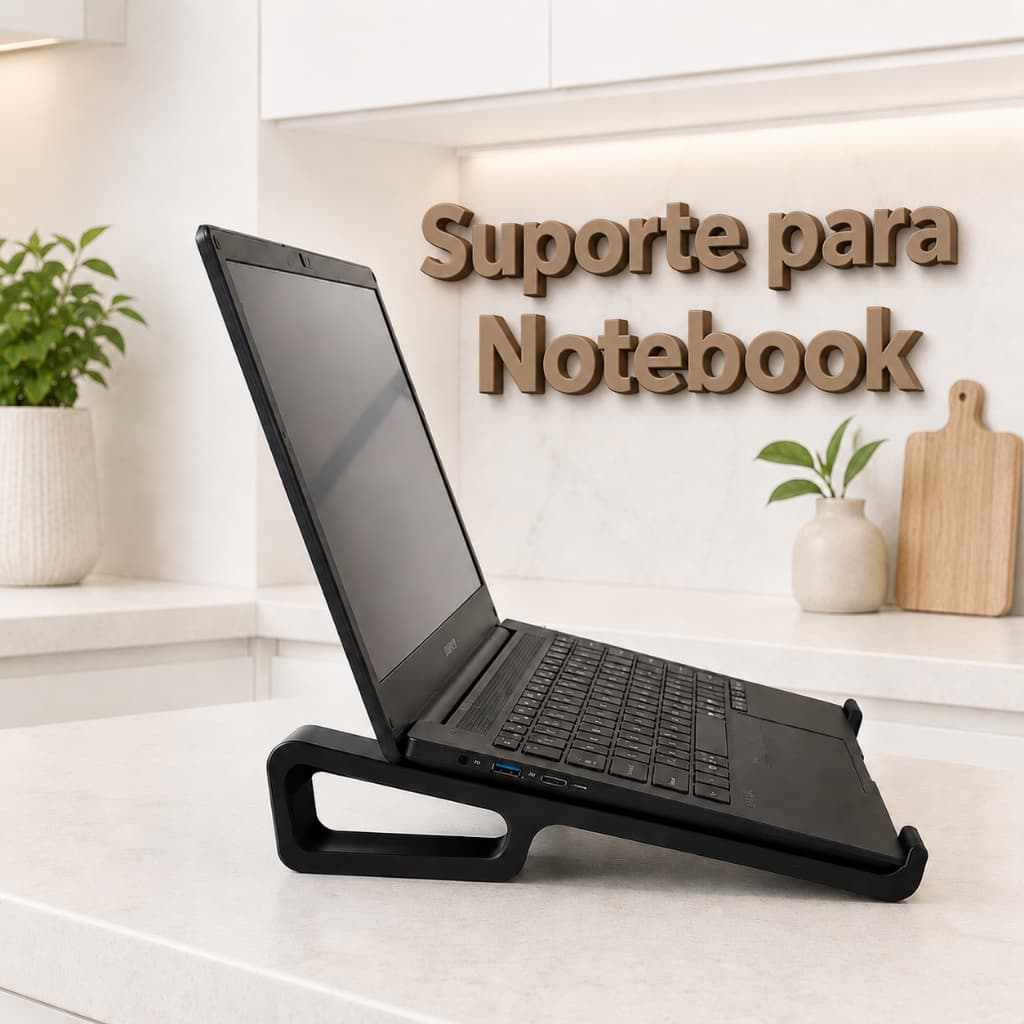 Suporte para Notebook Ergonômico Design Minimalista Home Office Base Elevada Premium
