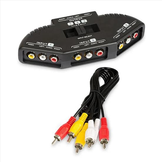 Audio and video TV adapter switch - 3 inputs