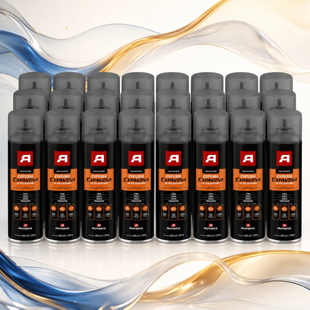 Kit 24 Espuma Expansiva Autofix 500ml 310g Poliuretano PU Vedação Fixação Isolamento Profissional