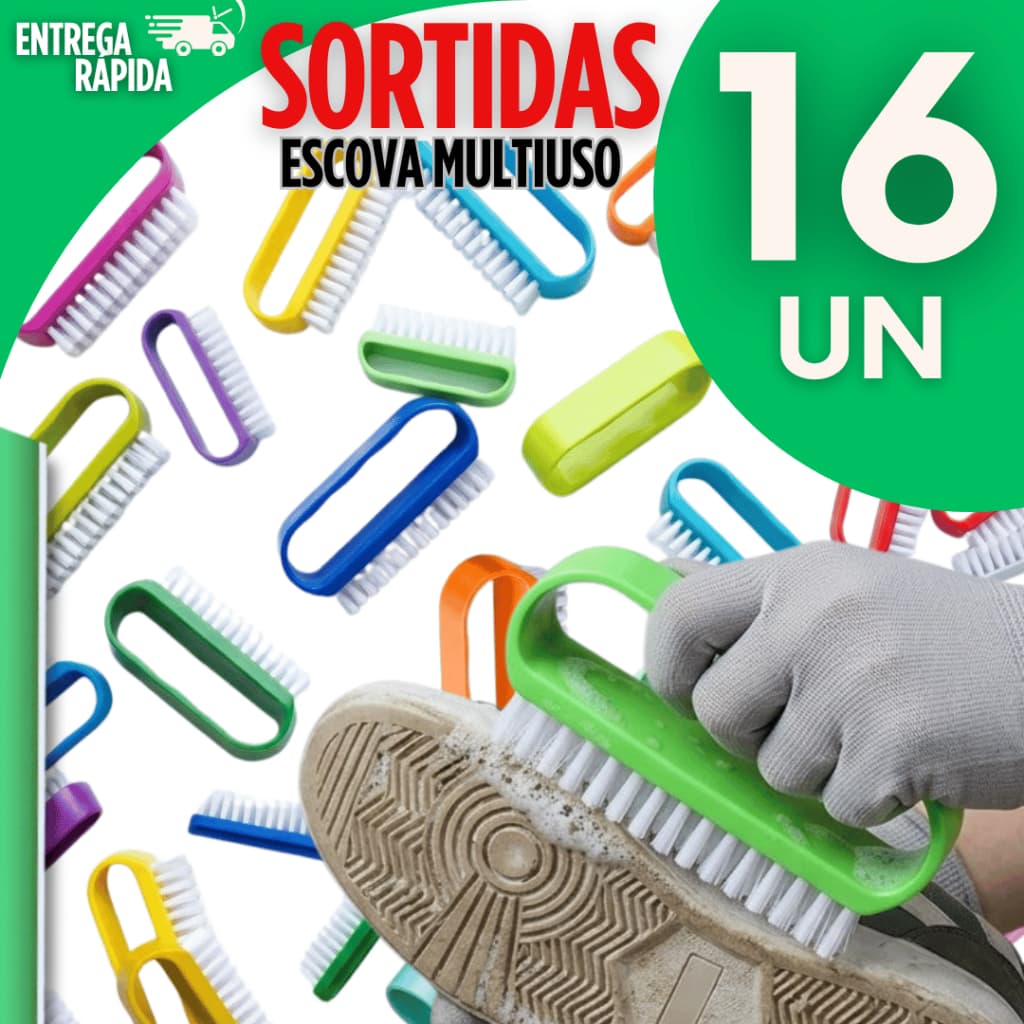 Jogo Escovas Multiuso Lavar Tênis Roupas Cerdas Resistentes Cor Sortida Com Alça Qualidade Garantida