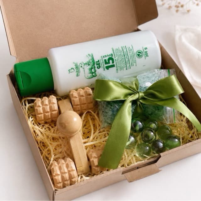 Presente Feminino Relaxante e Massageador com Gel+Massageador+Kit Escalda+Bolinhas Massageadoras