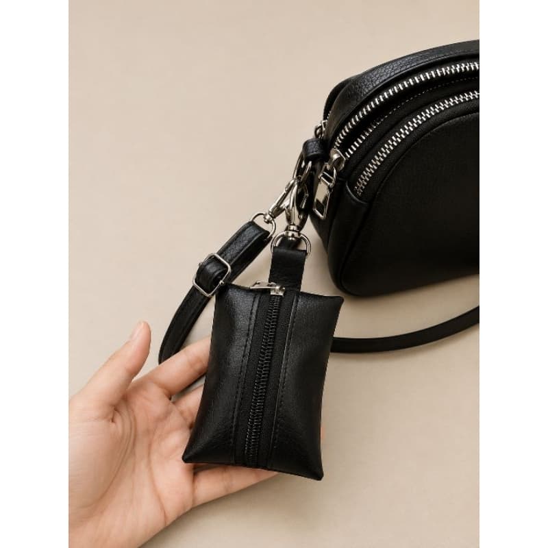 Porta-Chaves em Couro Sintético com Zíper – Compacto, Elegante e Prático