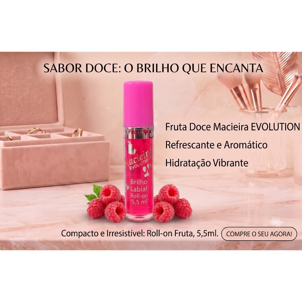 Lip Gloss Macieira tutti fruty: Sabor Delicioso e Brilho Espelhado Intenso