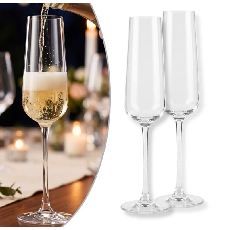 Jogo 4 Taças de Champagne vinho tinto 250ml Cristal Edelita Milan Fashion drinks festas espumante