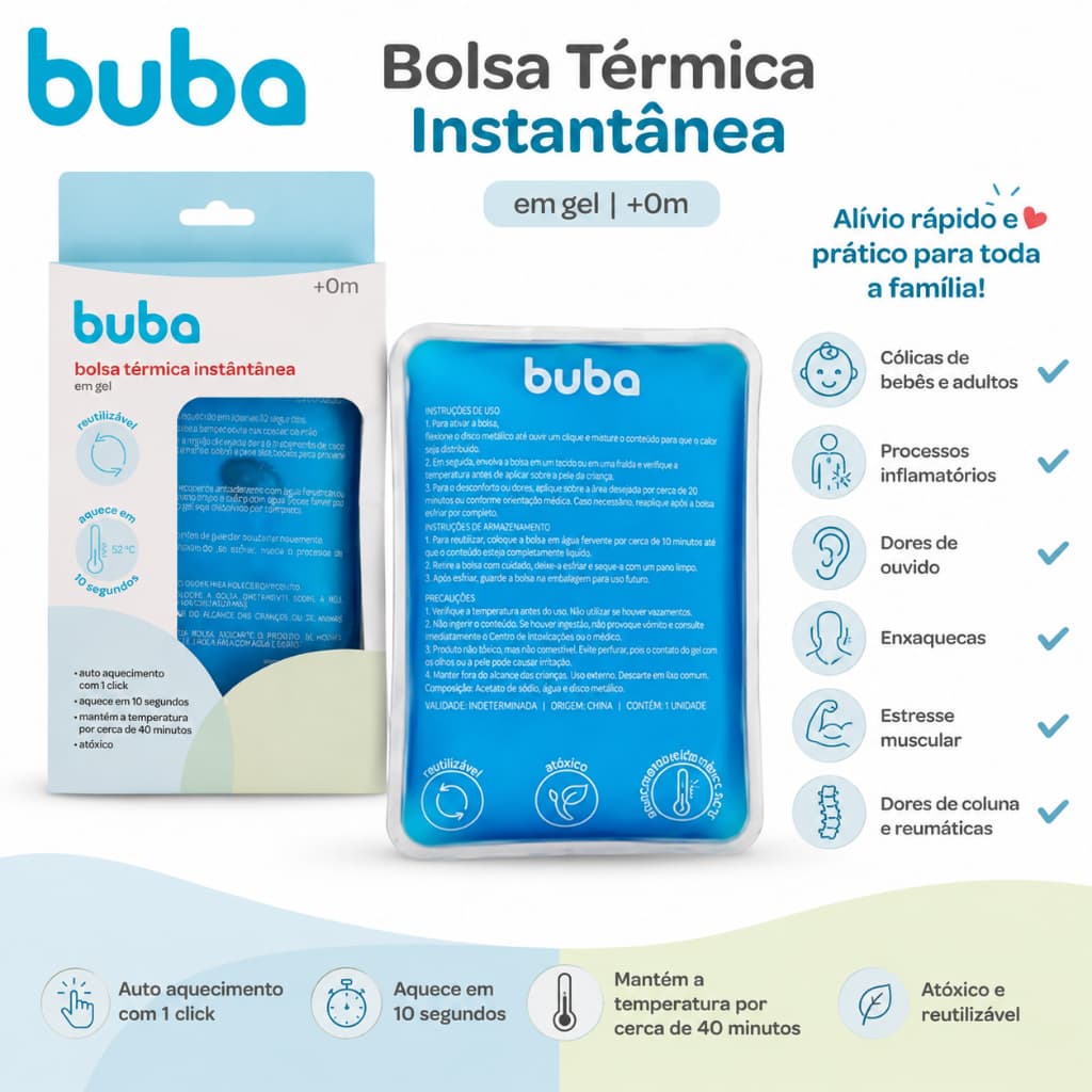 Bolsa Térmica Instantânea Buba para Bebê Cólica