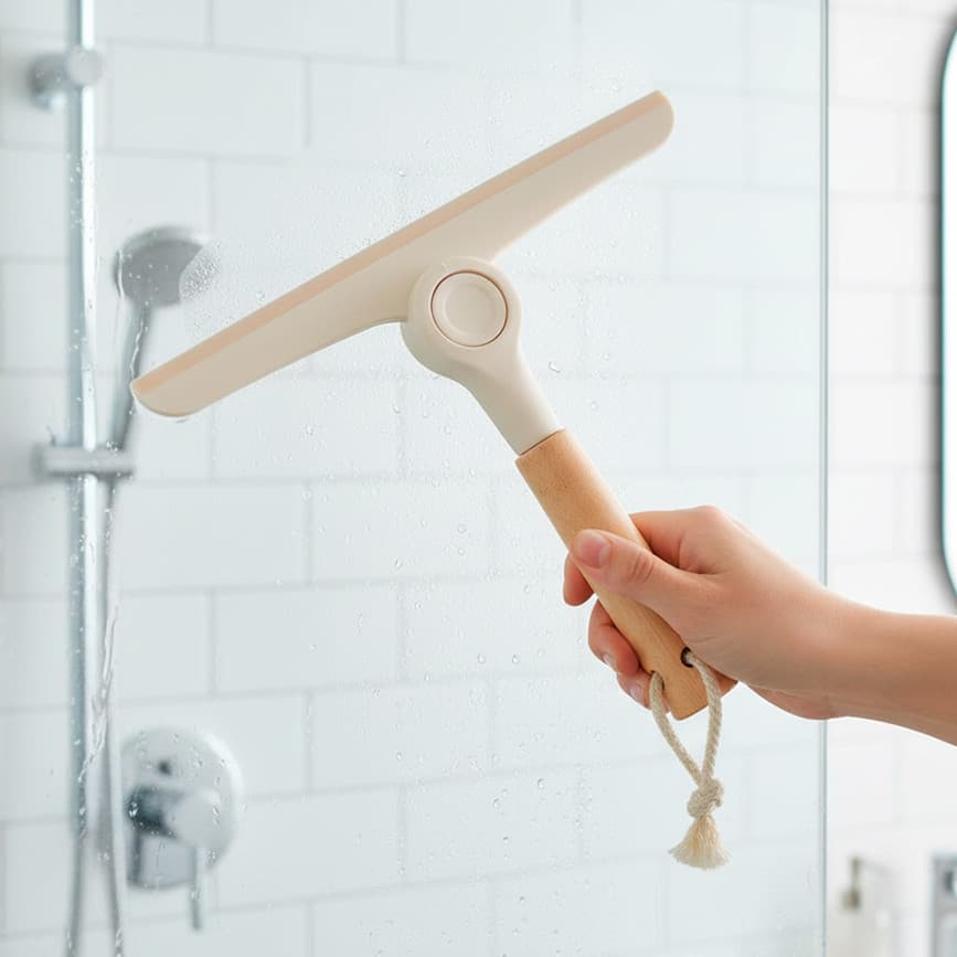 Rodo de Pia Dobrável Bambu Premium Compacto Secagem Rápida Bancada Cozinha Pendurável