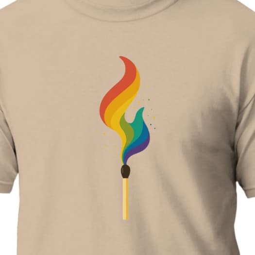 Camiseta algodão adulto 30.1 fogo arco iris diversidade
