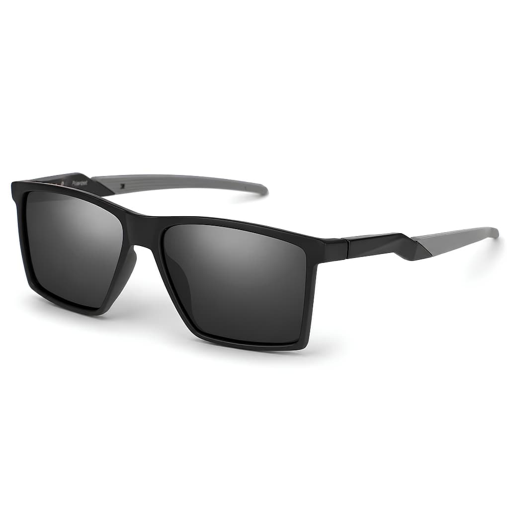 Óculos de Sol Masculino Polarizado Com Proteção UV400 Formato Quadrado Preto Fosco Uso Casual Esportivo Dia a Dia 6604