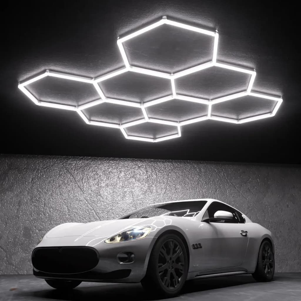 Iluminação Led Hexagonal Colmeia Células Branco Frio Teto envio hoje. Ideal para salas, salas de jantar e oficinas.