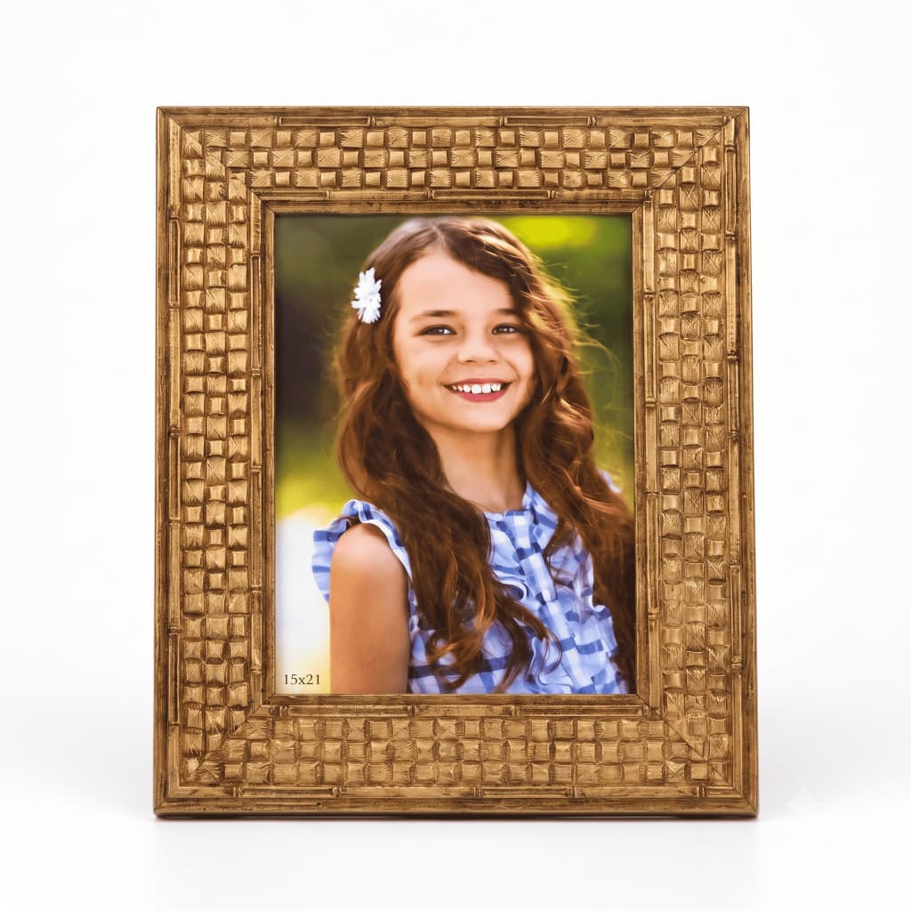Porta Retrato Madeira Rústica 23x29 Moldura Trabalhada Foto 15x21 Decoração Clássica Premium