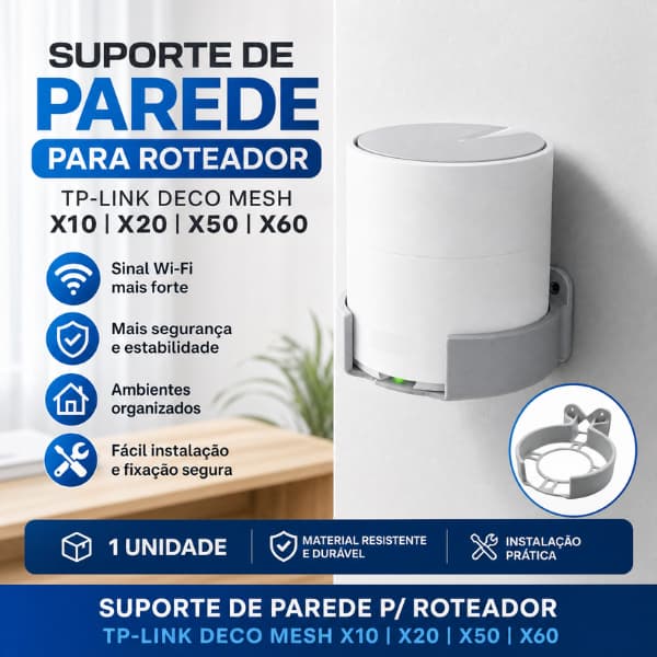 Suporte De Parede P/ Roteador Tp-link Deco Mesh X10 X20 X50 X60