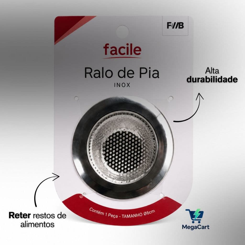 Ralo para Pia Prime Aço Inox com Borda Cozinha Ralinho 9 e 11.5 CM