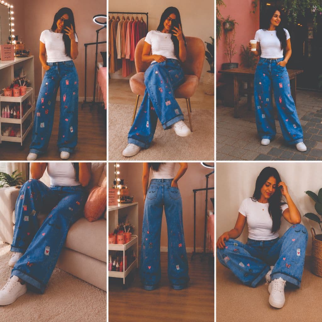 Adesivo DTF Lash Designer Termocolante Calça Jaqueta Camisa Pronto para Estampar Patche cilios dtf textil
