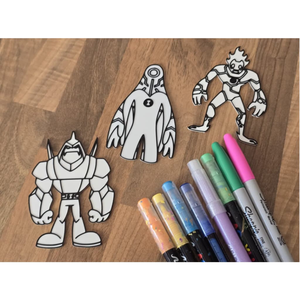 placas 3D para colorir ben 10