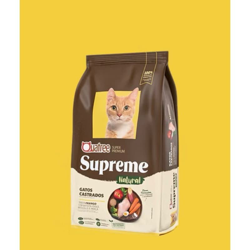 Quatree Supreme Gatos Castrados Frango 1kg