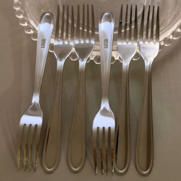 Garfo Mesa Posta  Prata para Sobremesa e Bolo - Kit 6 Peças