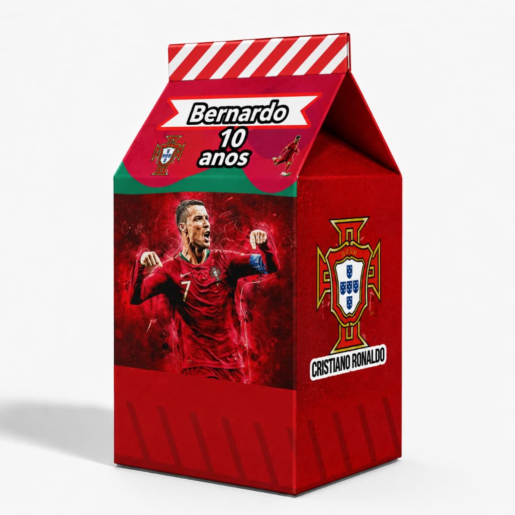 Caixinhas Milk Cristiano Ronaldo | Festa infantil | Lembrancinha Personalizadas