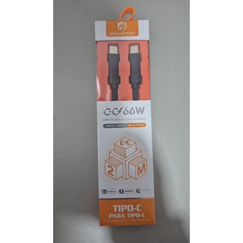 Cabo Tipo-C para Tipo-C H’Maston CC66W – 2 Metros Cobre DE Alta Qualidade Não Quebra