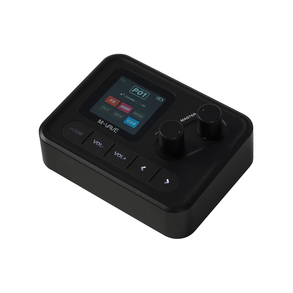 M-VAVE POCKET AMP Preto – Pedal portátil de efeitos para guitarra e baixo com BT, USB e gravação; mini processador