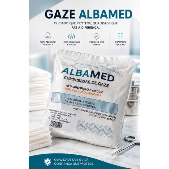 Compressa de Gaze 13 Fios Premium– Alta Absorção | Pacote com 500 Unidades