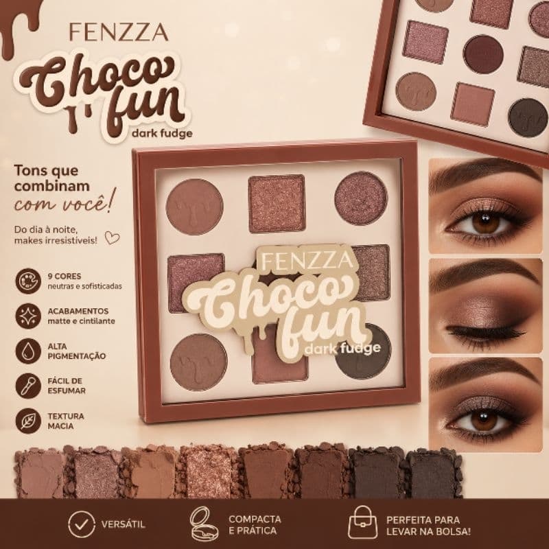 Fenzza Paleta de Sombras Choco Fun- Dark Fudge