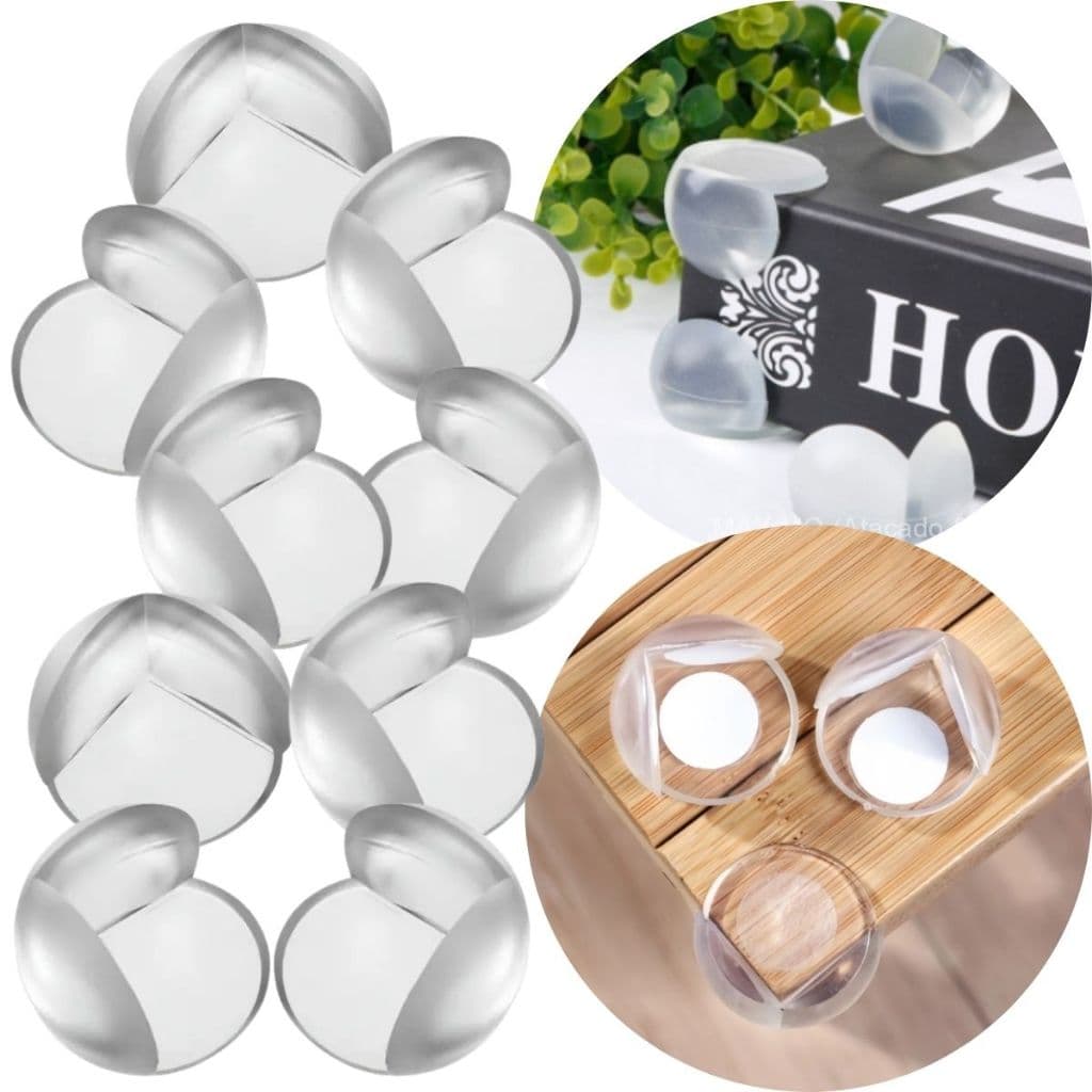 Kit 10 Protetor De Quina Silicone Protetores Mesa Segurança Para Crianças Bebes Pets e Idosos