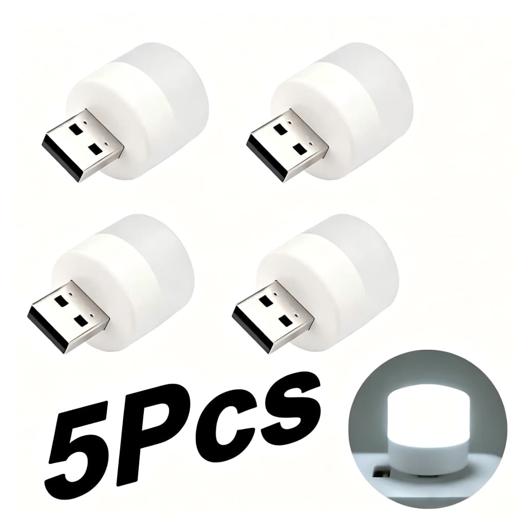 KIT 20/10/5pcs Mini Lâmpada USB Portátil LED Luz Redonda Pequena, Luz Noturna Alimentada por Computador e Celular